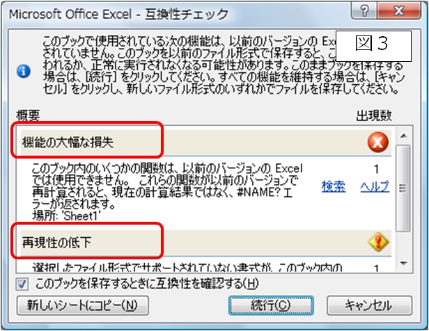 保存時のメッセージ